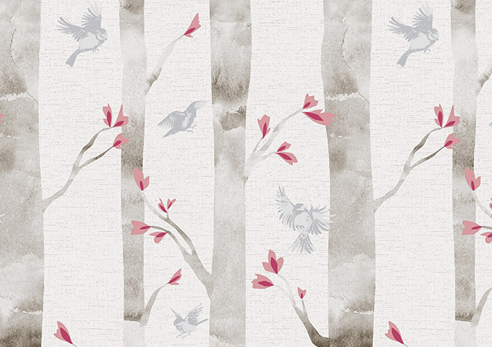 Watercolour Woods, Pink - Twist&Fit Roller Blind - Image 6